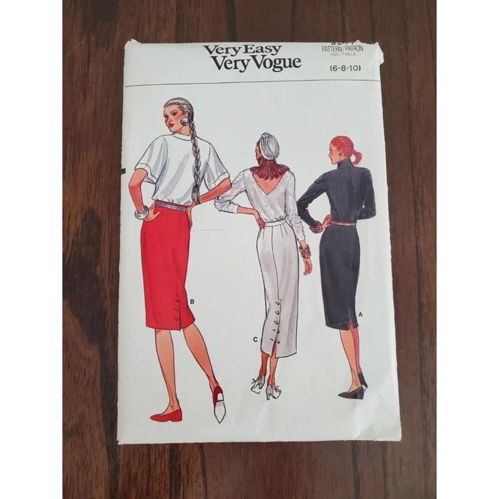 Vogue 9944 Very Easy Very Vogue Skirt Pattern 6 8 10 Cut Complete Vintage 1980s
